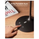 TaoTronics DL1004 Esnek Parlaklık Ayarlı 3 Renk LED Siyah Masa Lambası